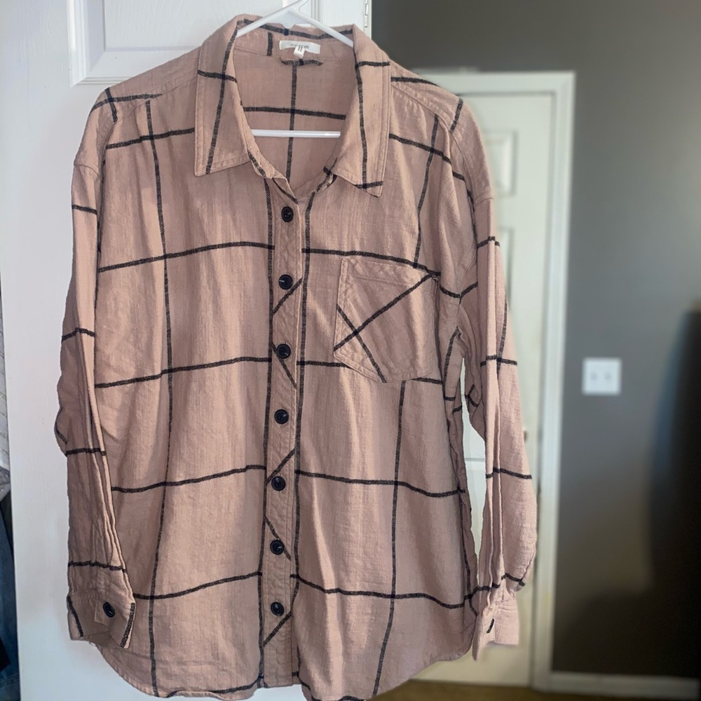 Plaid Button-Up Shirt